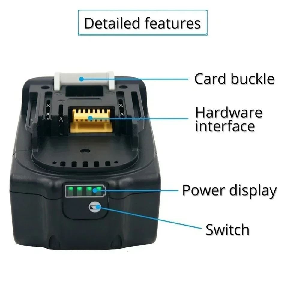 Para makita 18v 6000mah bateria recarregável de ferramentas elétricas 18v makita com substituição de íon-lítio led lxt bl1860b bl1860 bl1850 carregador