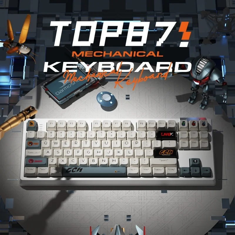 Darmoshark TOP 87 Wireless Mechanical Keyboard Hot Swappable RGB Tri-Mode Bluetooth 2.4g Customized Gaming Keyboard