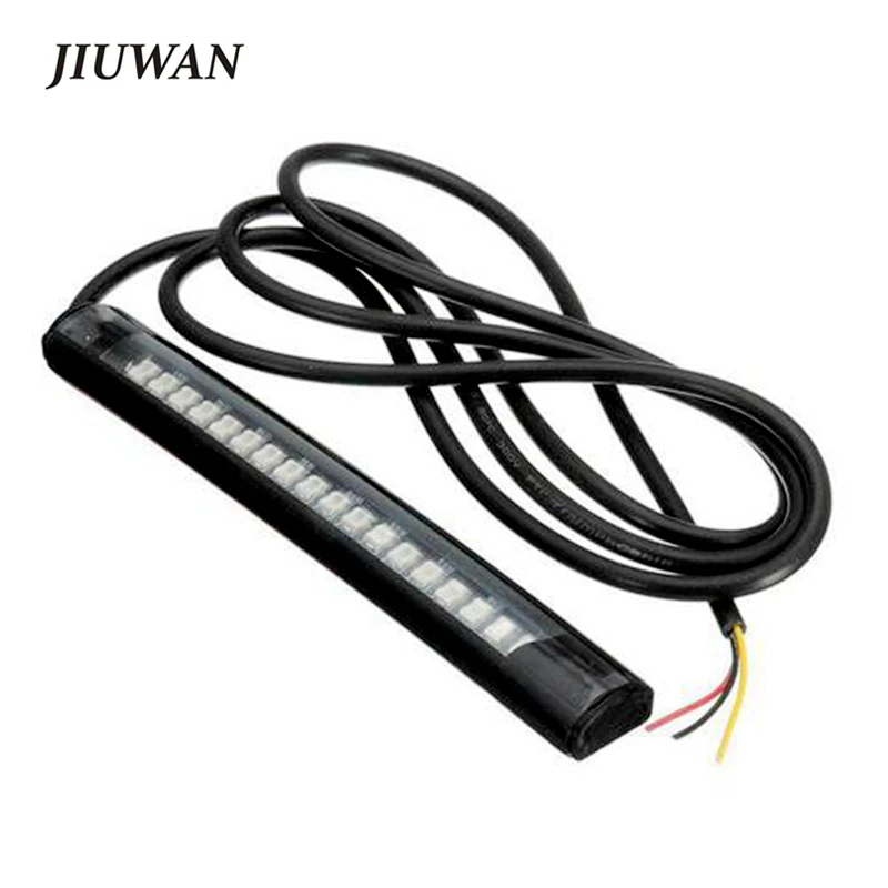 Flexible 17 LED Universal Motorcycle Running Brake Light 8 Yellow 9 Red Led Motorcycle Light Strip Tail Stop Turn Signal Light