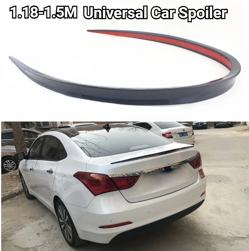 

Universal Car Spoiler Soft sport spoiler Car Rear Roof Trunk Spoiler Rear Wing Lip Trim Sticker 1.18-1.5M