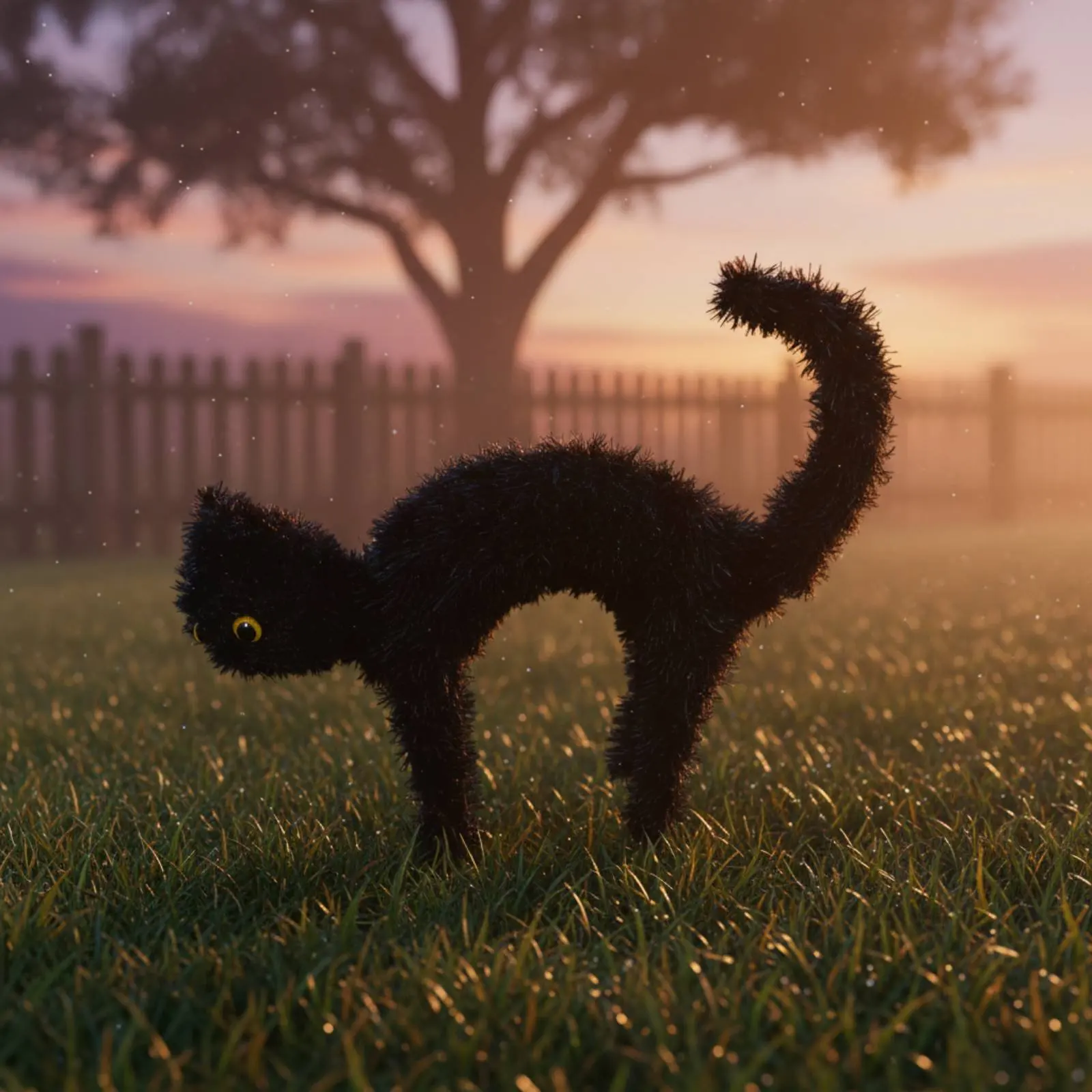3 Pieces Black Cat Lawn Stake Weatherproof Black Cat Outline Long-Lasting Easy to Install
