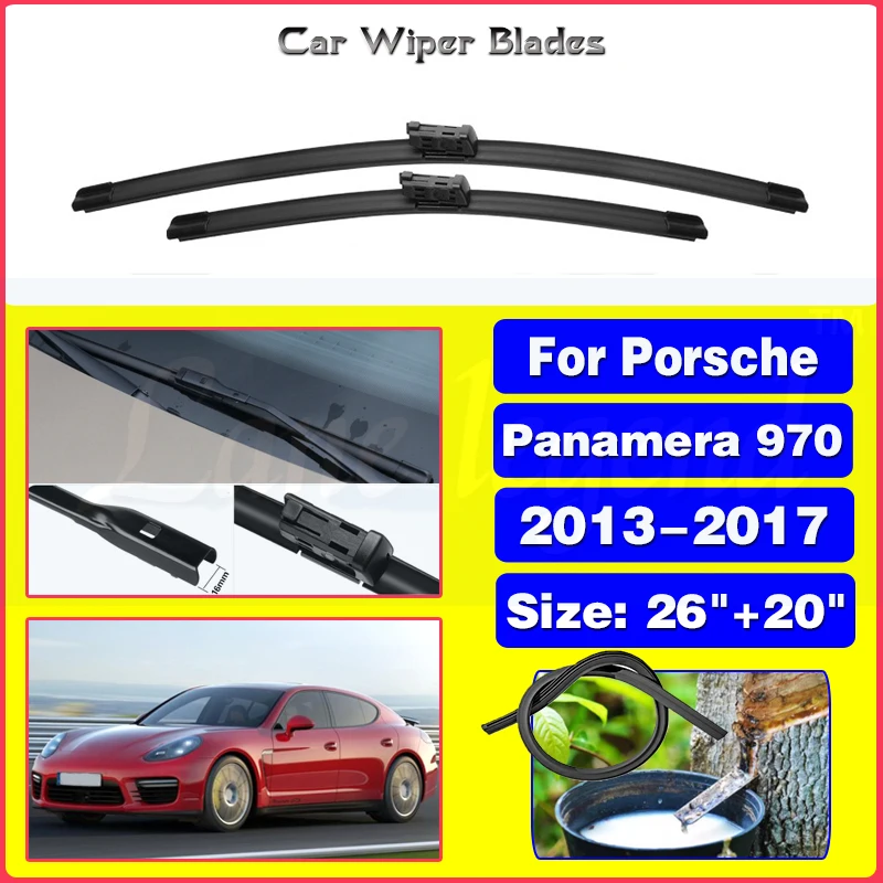 

Car Front Wiper Blades For Porsche Panamera 970 2013 2014 2015 2016 2017 Windshield Windscreen Window Cutter Accessories 26"+20"