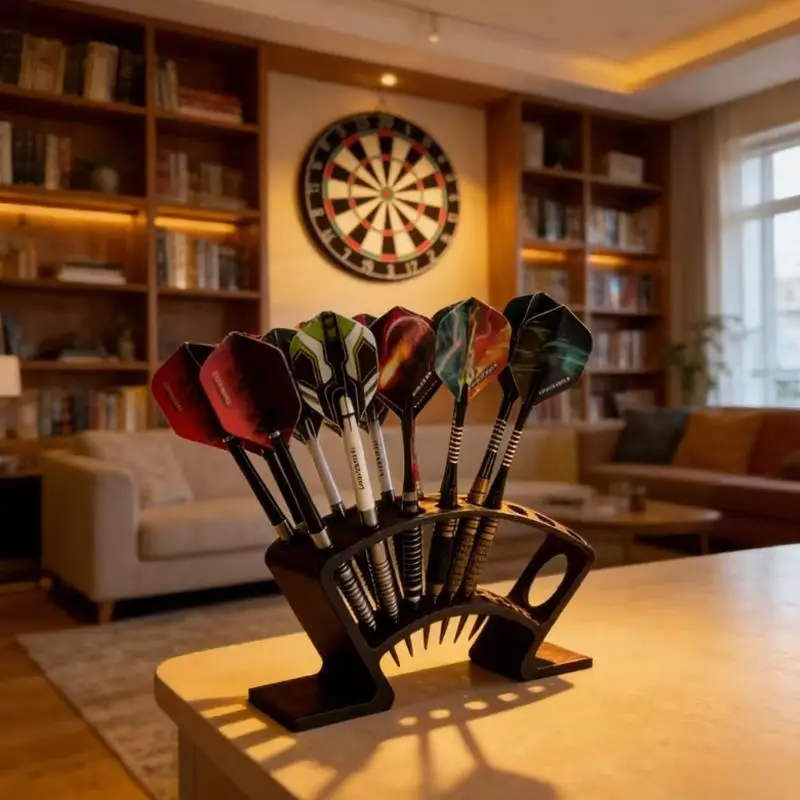 

Стойка для дротиков на 27 слотов: вместительный органайзер для дротиков, идеально подходит для домашнего бара и декора игровой комнаты в греческом стиле