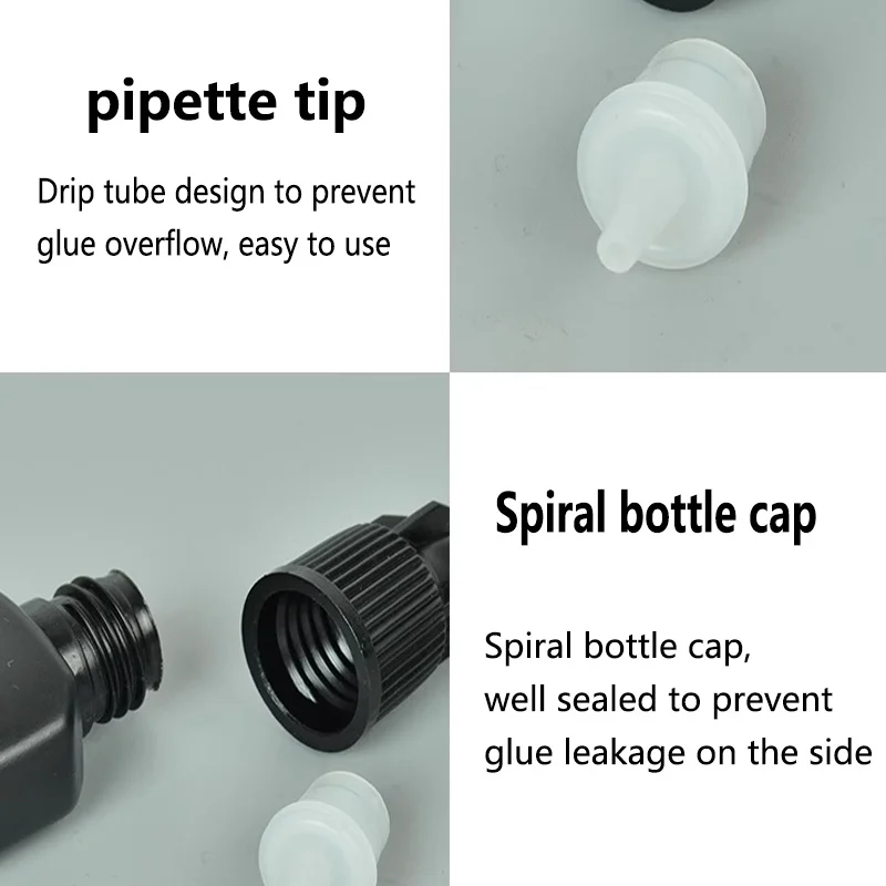 Bottiglia vuota professionale per colla per ciglia, contenitore adesivo per estensione ciglia con tappo a 5 lati, bottiglia quadrata ricaricabile da viaggio