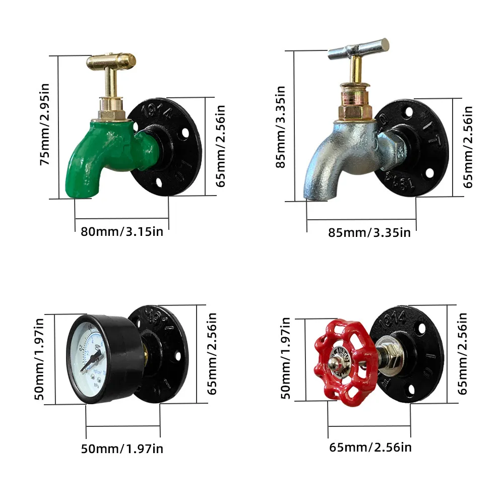 Industrial Style Retro Cabinet Pulls Door Handle Faucet Valve Meter Water Pipe Wardrobe Cabinet Drawer Furniture Hardware Handle