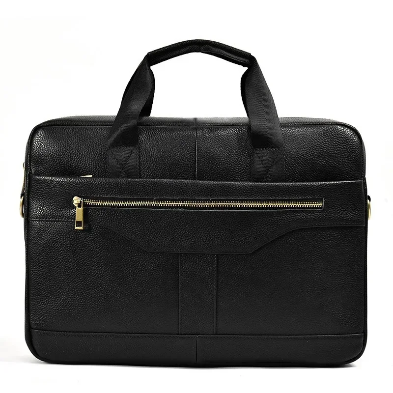Men's Leather Briefcase, Large Capacity Retro Business Shoulder Messenger Bag, Portable Notebook Computer Bag