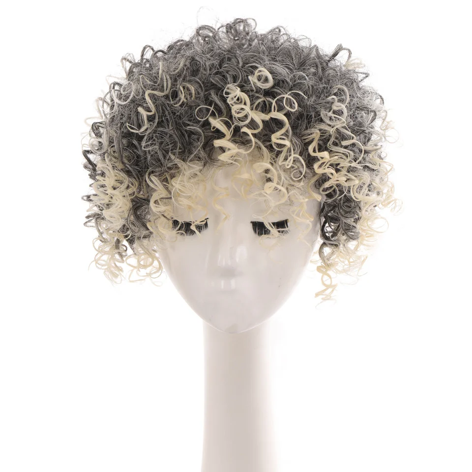 Synthetic Hair For Women Clip-on hair Hairpieces Kinky Curly explosive hair short curly wigs