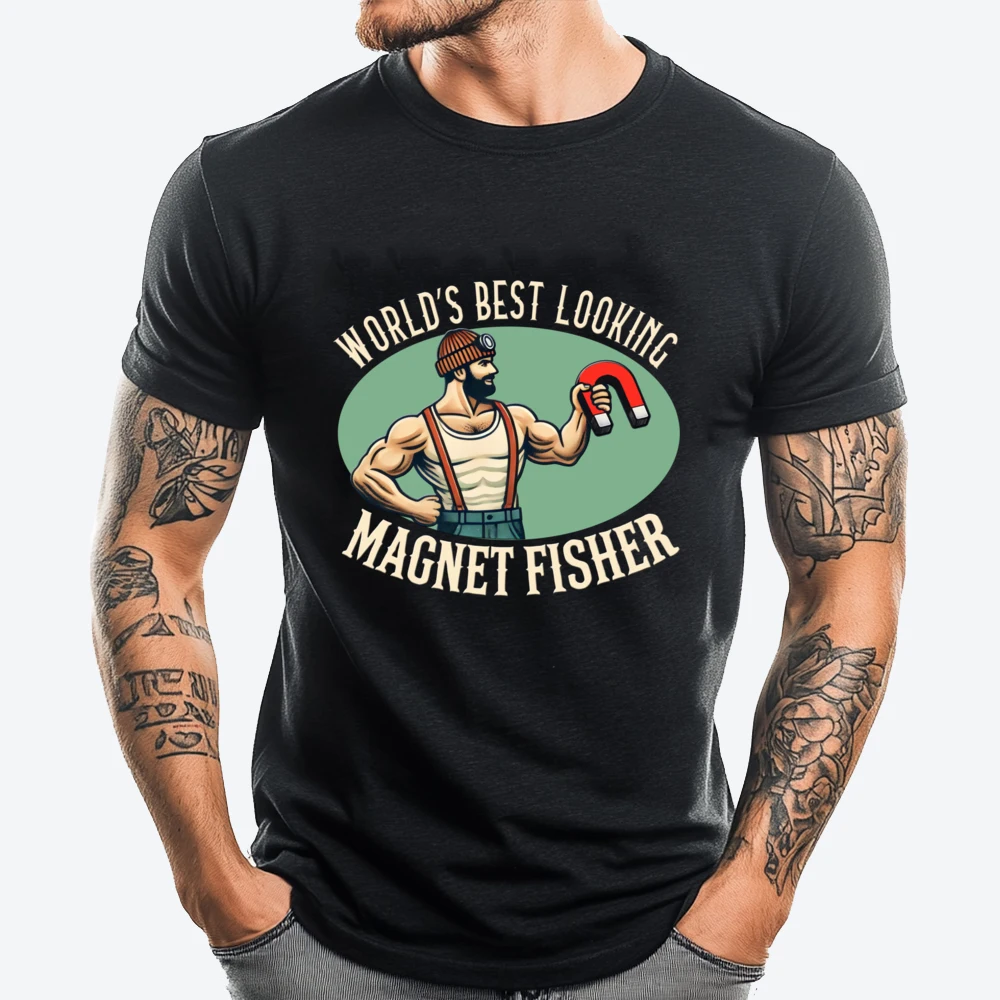 

Лучший вид Magnet Fisher Treasure Hunt Металлическая футболка с рисунком для рыбалки Мужская одежда Роскошная дизайнерская футболка большого размера
