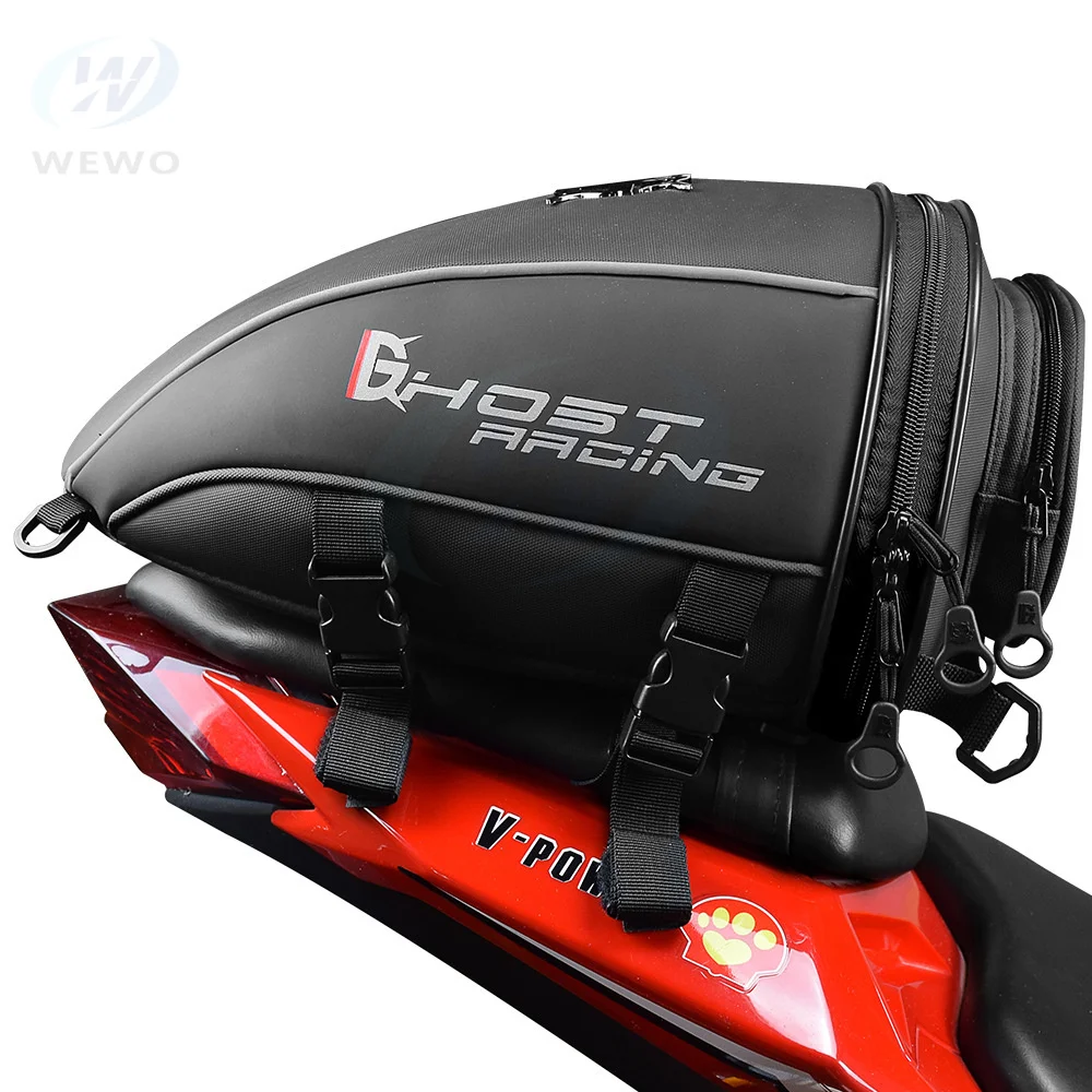 Motorcycle Durable Rear Seat Bag Suitcase Travel Shoulder Luggage Waterproof Motorbike Backpack Tail Tank Bag Leather Sport Tool