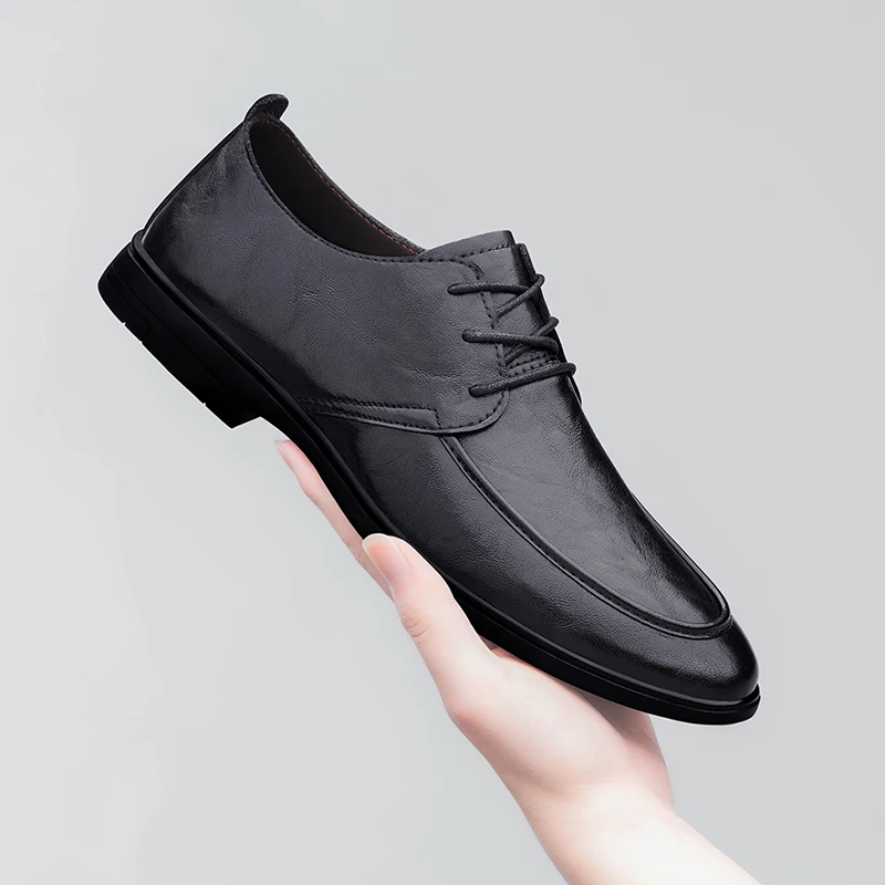 Spring Autumn New Men's Genuine Leather Casual Shoes Outdoor Work Shoes Office Dress Shoes Men's Wedding Shoes Free Delivery