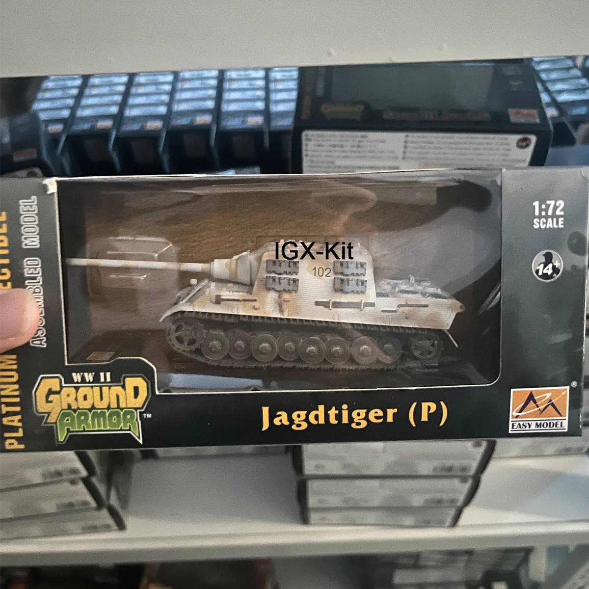 

Easymodel 36115 Масштаб 1:72, немецкий тяжелый танк Tiger Hunter 102 # Готовая статическая пластиковая модель автомобиля в сборе