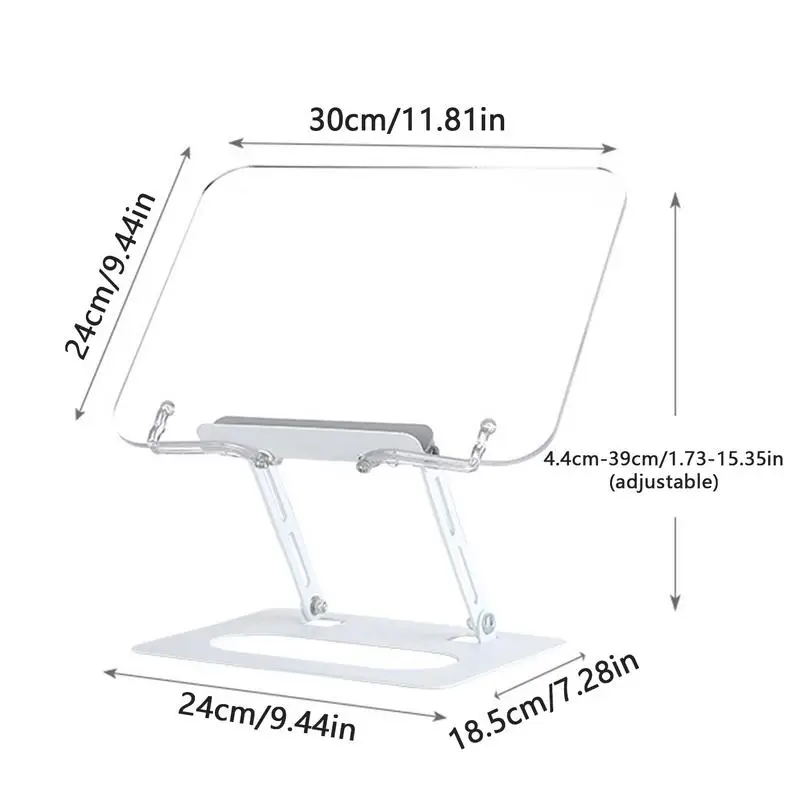 Imagem -06 - Suporte de Livro de Mesa com Base Rotativa 360 Clipes de Página de Painel Acrílico Transparente para Leitura Suporte Ajustável para Livro Didático