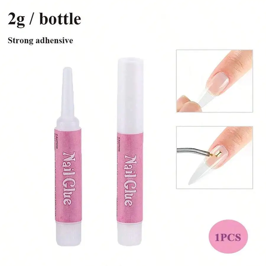 Pegamento para uñas de 2g, 10 piezas, pegamento para uñas acrílicas súper fuerte y portátil, de larga duración, profesional
