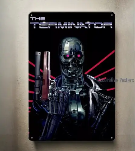 1p，The Terminator T800 Movie Metal Poster Tin Sign - 20x30cm Plate