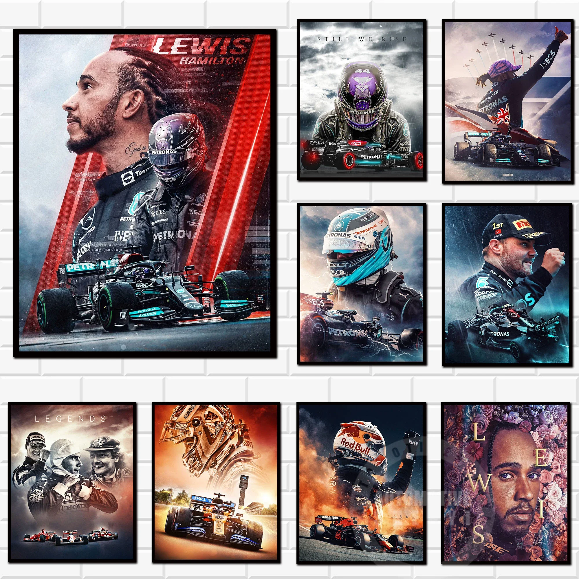 

Modern Fashion Aesthetic Wall Art Lewis Hamilton Poster F1 ChampionLegendary Racing Character HD Canvas Poster Prints Home Decor