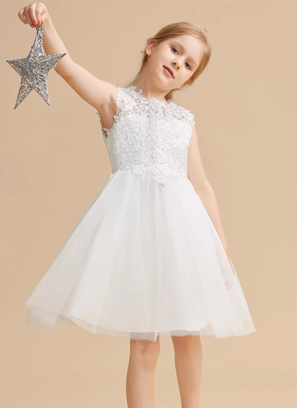 Robe Élégante en Tulle pour Fille, Tenue de Princesse, pour ixd'Anniversaire, Concours, Demoiselle d'Honneur, Première Communion