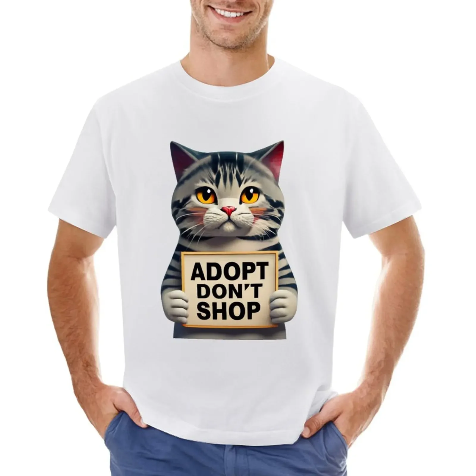 Adopt, Don't Shop! Pet Adoption Rocks T-shirt for a boy oversized designer t shirt men