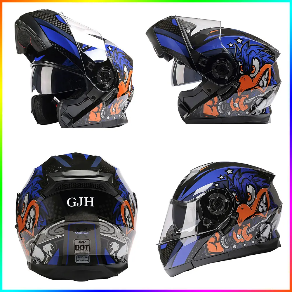 

Модульный откидной Casco Casque с двойным козырьком, мотоциклетный шлем, анфас, Kask, мотогоночный шлем, Moto Capacete, одобренный ECE DOT