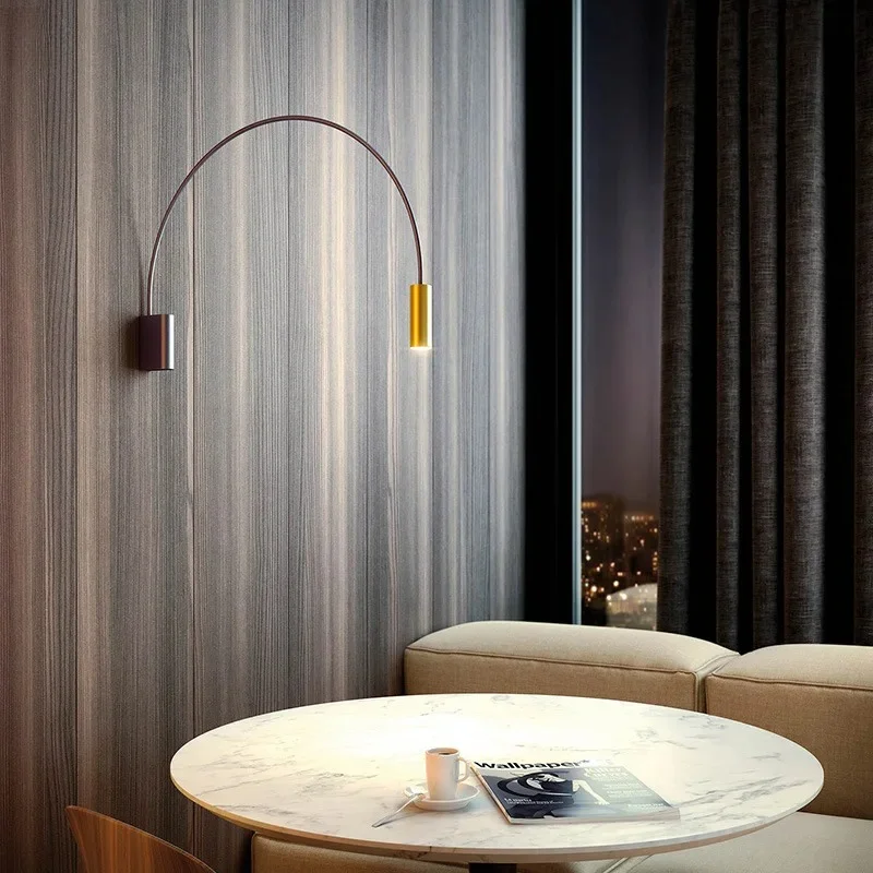 Minimalist Nordic Half Circle Adjustable LED Wall Light Dining Table Living Room Dining Room Bedroom Bedhead Indoor Lighting
