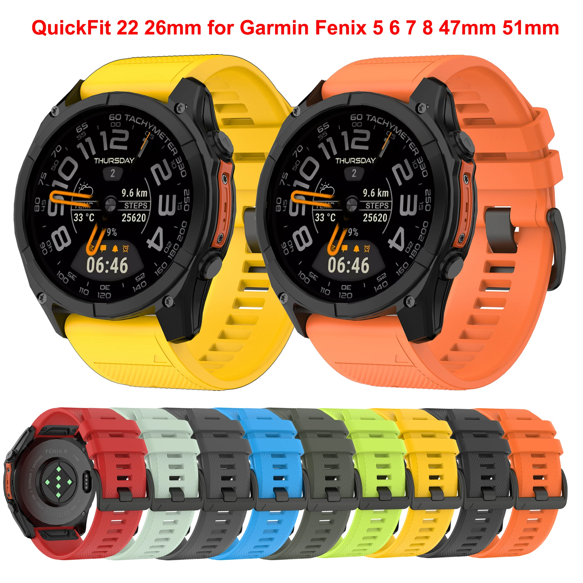 22mm 26mm QuickFit Armband für Garmin Fenix 5 5X 6 6X 7 7X Pro Uhrenarmband Fenix8 E Epix Pro Gen2 Tactix8 Quatix 8 47 51mm
