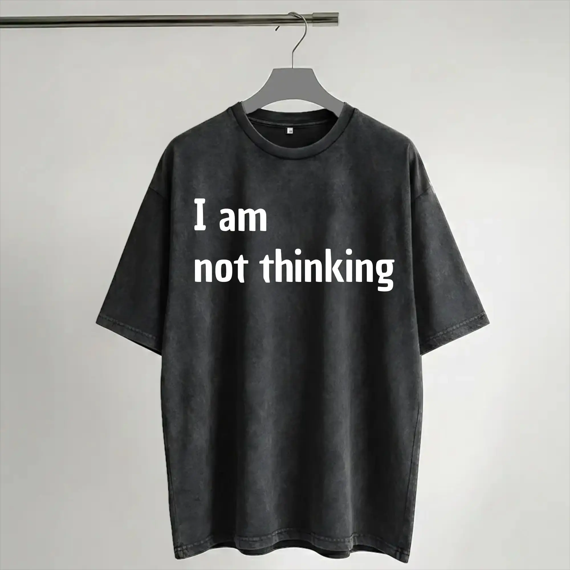 I Am Thinking Fun Design  Outfit Washed T Shirt for Men Women Streetwear Hip Hop T-Shirt Printed  Tees Tops 100% Cotton