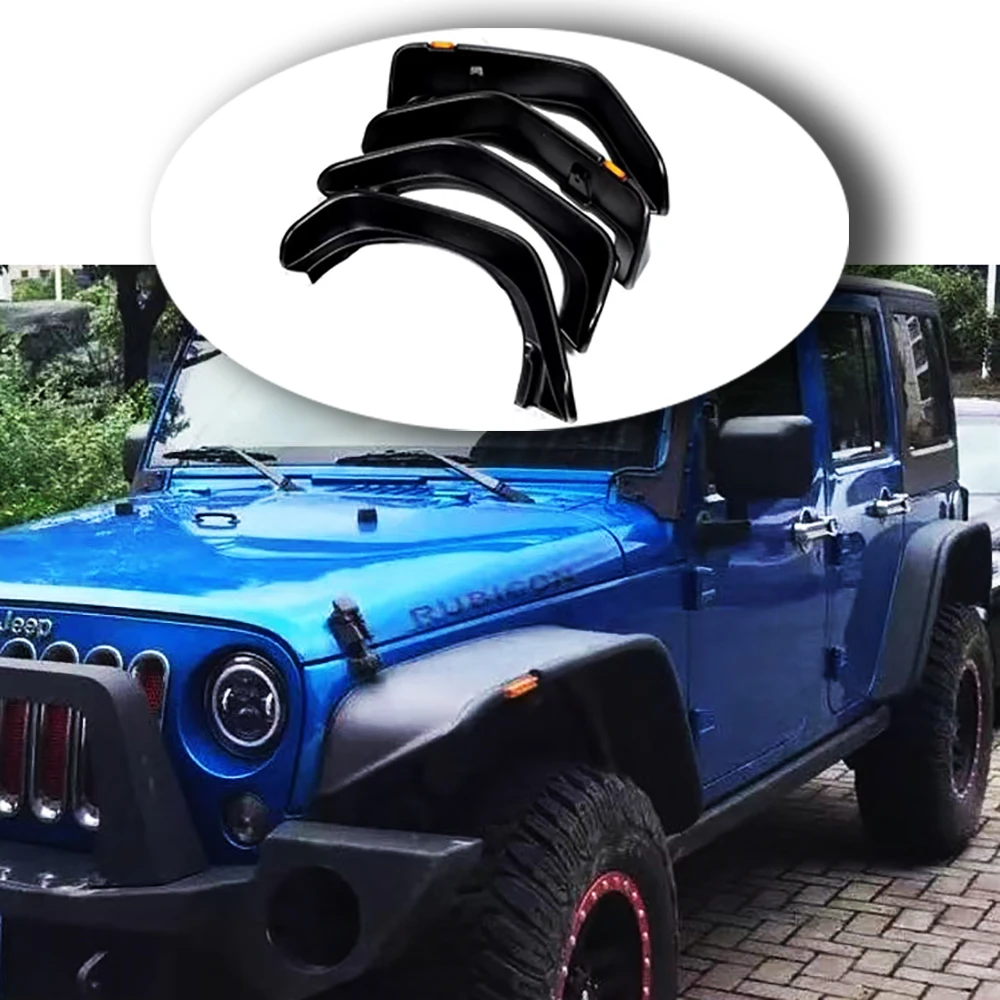

Lantsun J094 Wheel Eyebrow ABS Fender Flares Front/Rear Fender for Jeep for Wrangler JK07--17, 4pcs/set