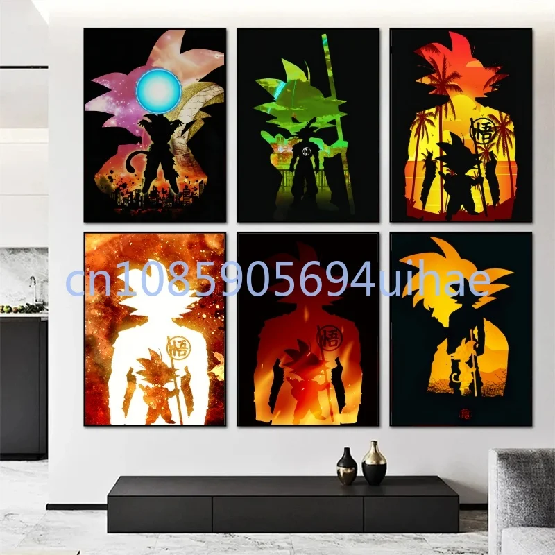 

Bandai Anime HD Canvas Painting Poster Wall Art Print Dragon Ball Son Goku Classic Decorative Pictures for Living Room No Frame