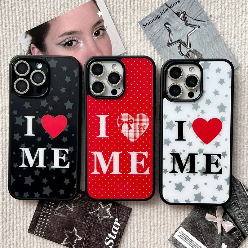 Spain Fashionable Couple Phone Case For iPhone 16 Pro Max 15 14 13 12 11 Pro Mini 7 8 Plus Love Yourself Letter Y2K Phone Cases