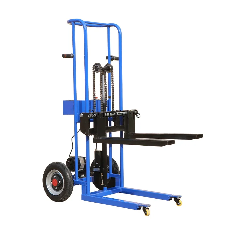 Full Electric Lifting Hydraulic Loading Truck Portable Small Stacking Hand Push Handling Forklift