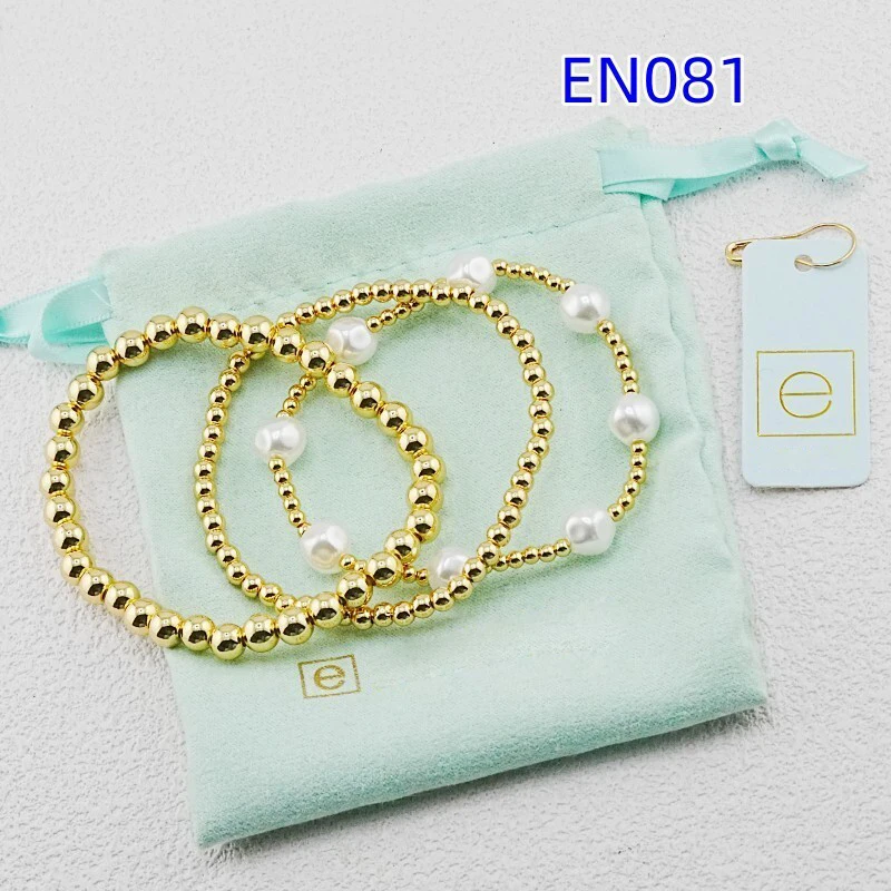 

VKVVA Fashion Jewelry Gold-plated Bead and White Pearl Bracelet Set total 3pcs Women Birthday Gifts, Unique Gift