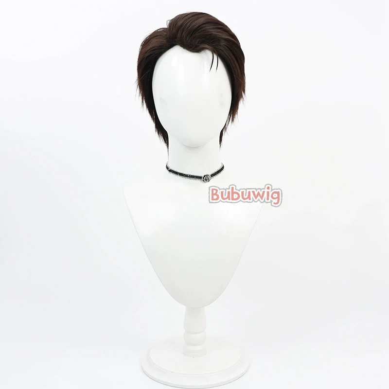 Bubuwig Synthetic Hair Arcane Jayce Cosplay Wigs Game LOL Season 2 Arcane Jayce 30cm Short Straight Brown Men Wig Heat Resistant