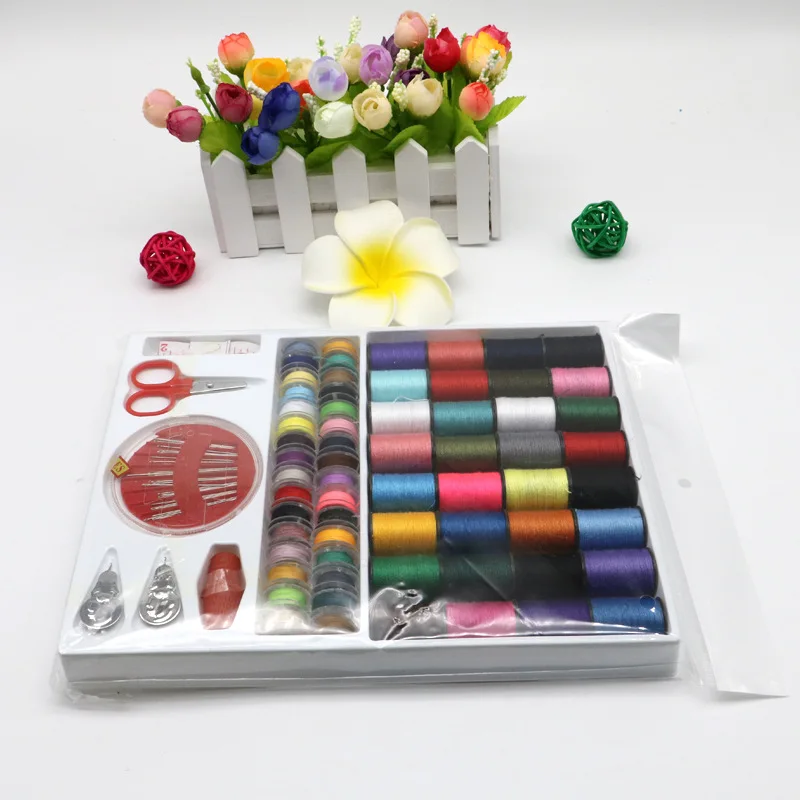 Home daily portable plastic sewing box set household sewing kit sewing needle thread in stock