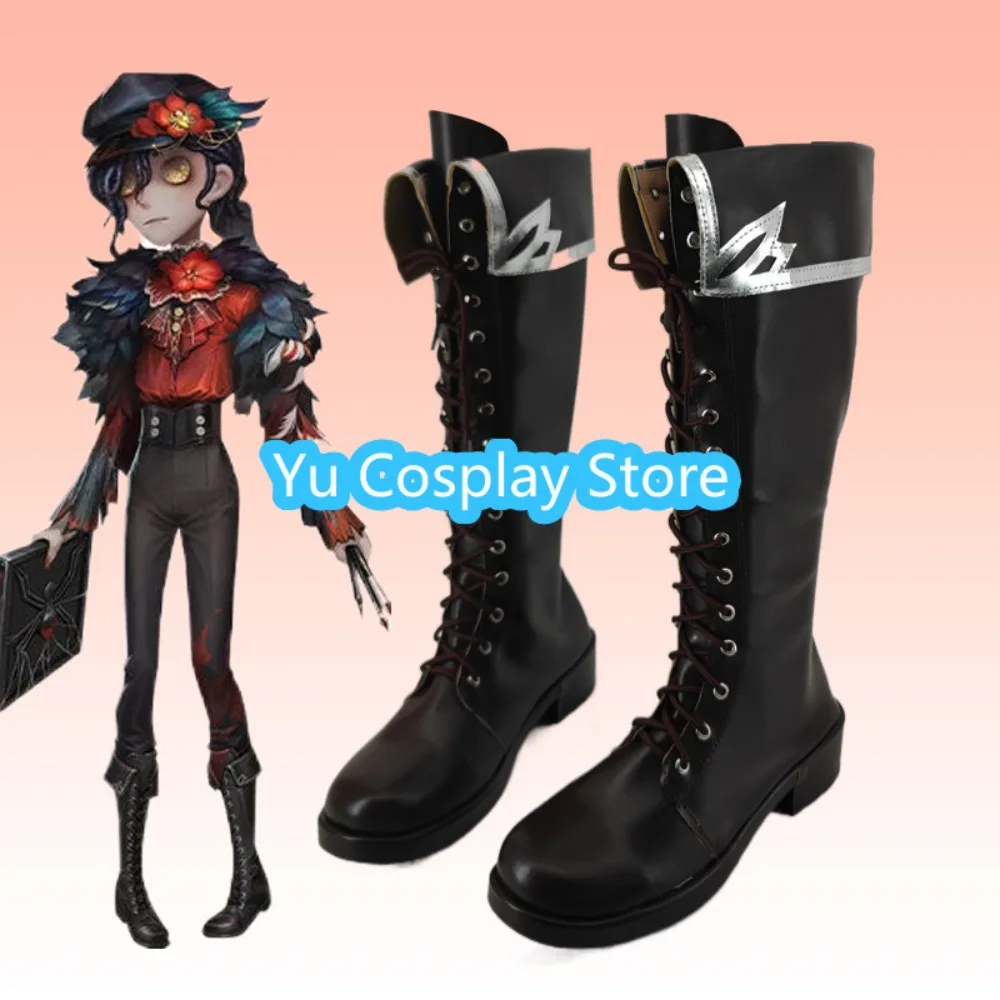 Identity V Edgar Valden Painter Cosplay Shoes Custom Made Multicolor Printed PU Leather Boots Party Prop Men Women Size