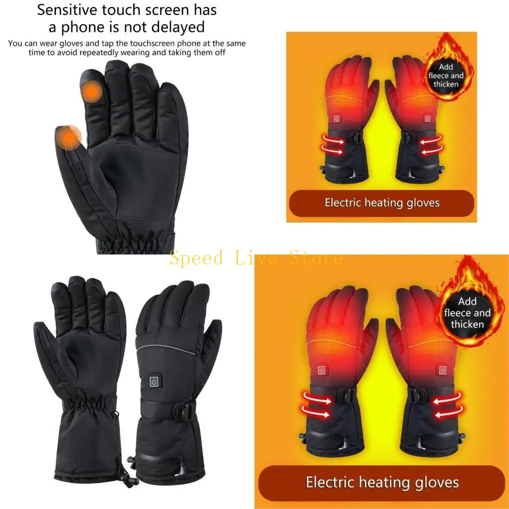 547C Heated Gloves Winter Gloves for Men Women Waterproof Heating Gloves Warm Thermal
