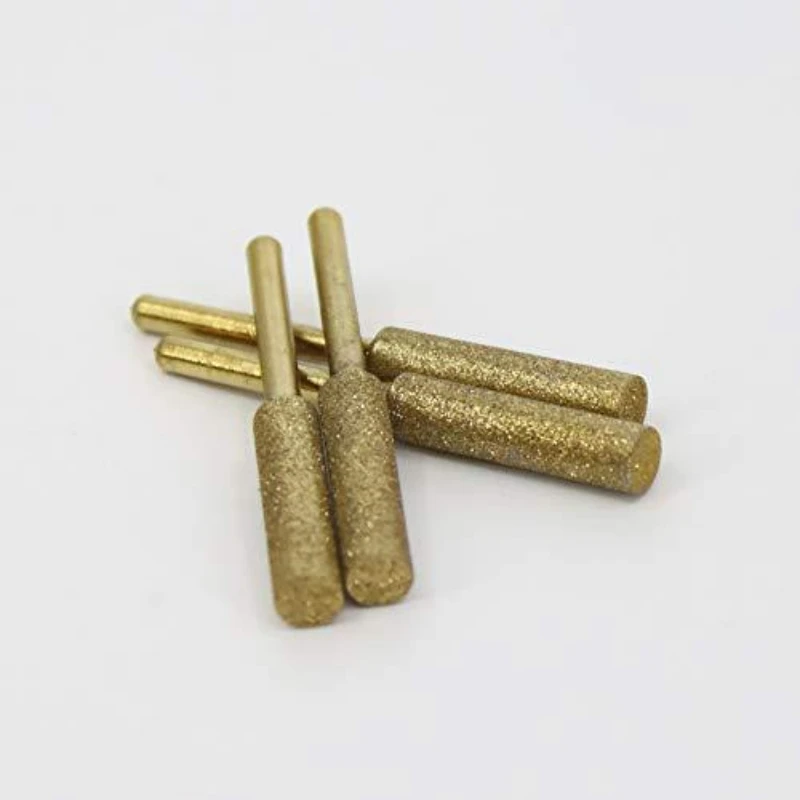 15PCS/Set 4/4.8/5.5mm Cylindrical Grinding Head Gold Chainsaw Sharpener Stone File Chain Sharpening Carving Abrasive Tools Kits