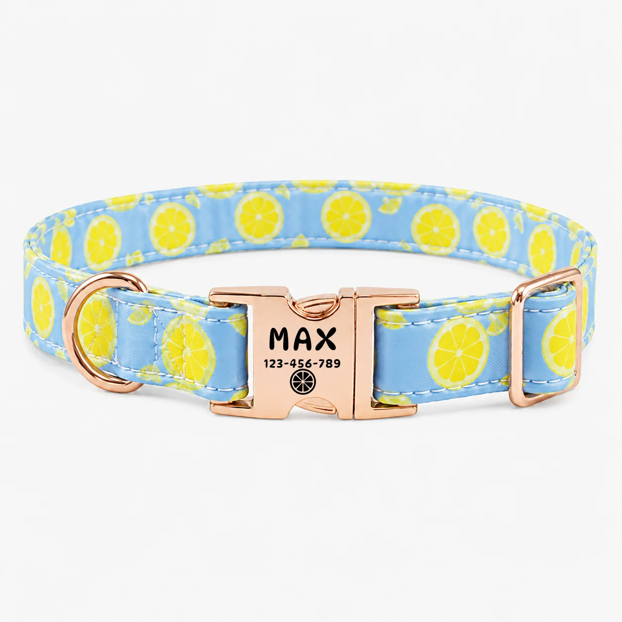 Individuell bedrucktes Haustierhalsband mit Fruchtmotiven, verstellbares Halsband mit passenden Fruchtvektormustern, geeignet für mittelgroße und kleine Hunde und Katzen. – Detail 12