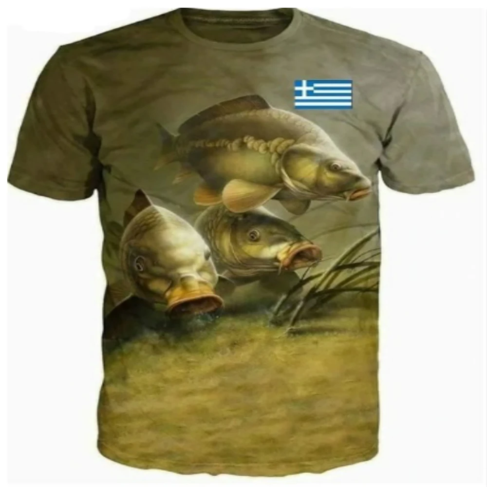 Summer Harajuku Carp Fish Print Men Women T Shirts Casual Breathable Round Neck Short Sleeve Sports Oversized T-shirts Men tops image 6