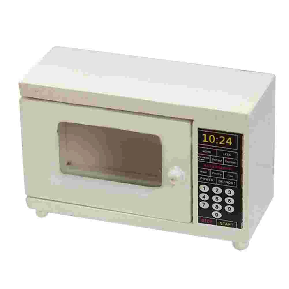 

Microwave Oven Model Vintage Decor Mini Wood Furniture Ornament House Miniature Accessories Wooden Accessory Adornment