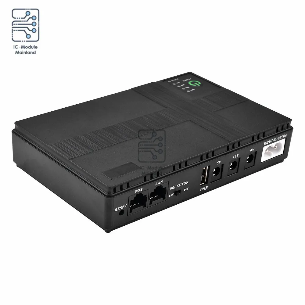 Imagem -06 - Fonte de Alimentação Ininterrupta Mini Ups Router Optical Cat Adapter Fonte de Alimentação de Backup 10400ma 110v ac 220v para dc 5v 9v 12v 15v 24v