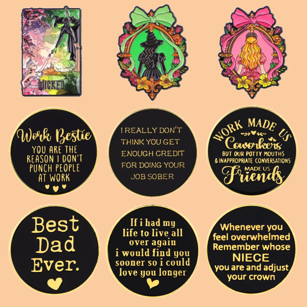 

Best Dad Ever Quotation Enamel Pins Witch Brooch Lapel Pin Badge on Backpack Clothing Accessories Fashion Jewelry Friends Gifts