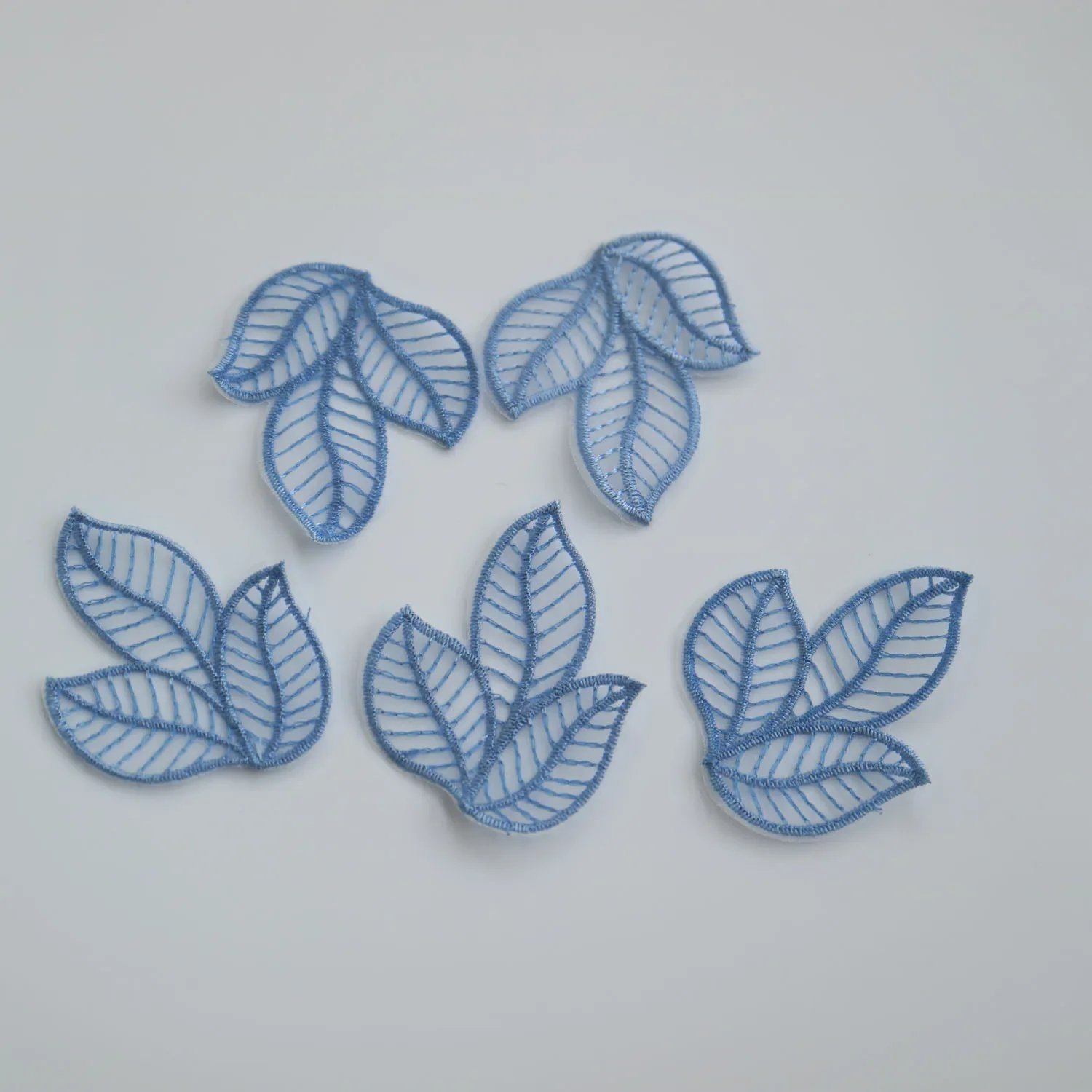 5pc DIY fashion organza leaves Patches for clothing Embroidery floral patches for bags decorative parches applique sewing craft