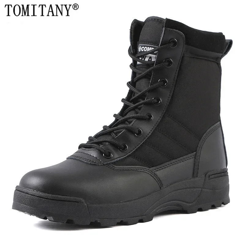 

Leather Boots for Men Outdoor Combat Infantry Tactical Boots Ankle Boots Men's Desert Combat Boot Hunting Work Boots