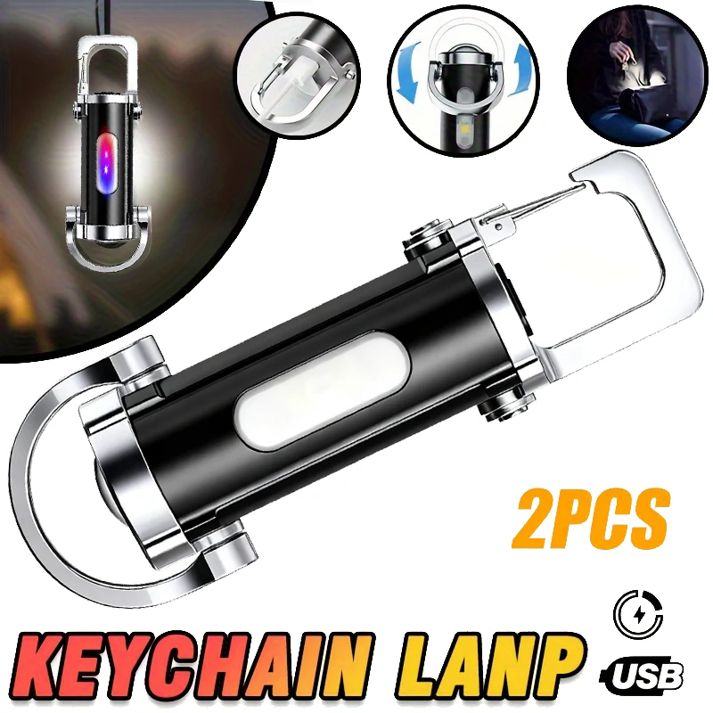 

Портативный перезаряжаемый светодиодный брелок COB, ручные фонарики, подвесной аварийный рабочий фонарь для кемпинга, прогулок, 7 режимов освещения