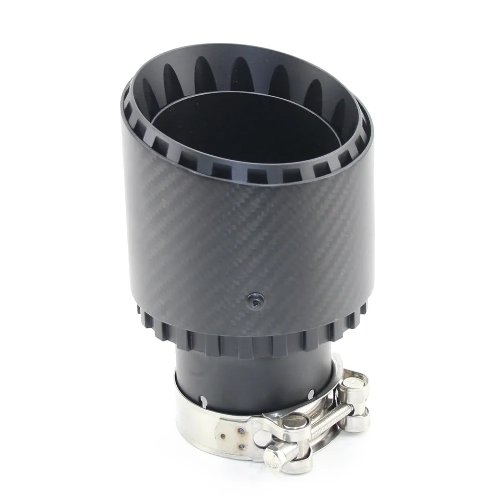 

Exhaust pipe muffler tail throat aluminum alloy with carbon fiber black 89/101 mm general purpose car modification