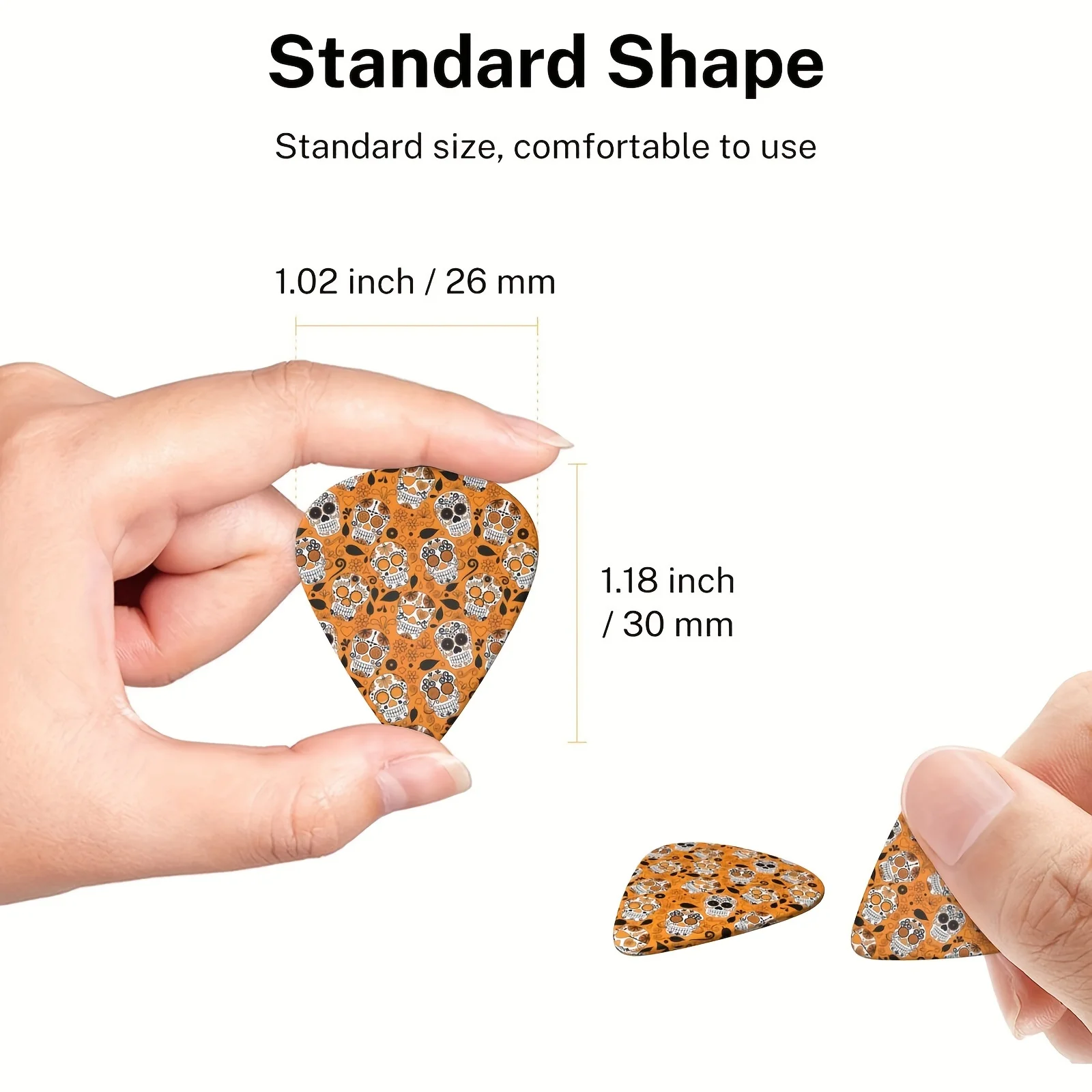 6 pcs PVC Guitar Picks With Pu Carrying Pouch set ,  Double-sided printing ，For ukulele，Electric ，Acoustic Guitars, Ideal Gift