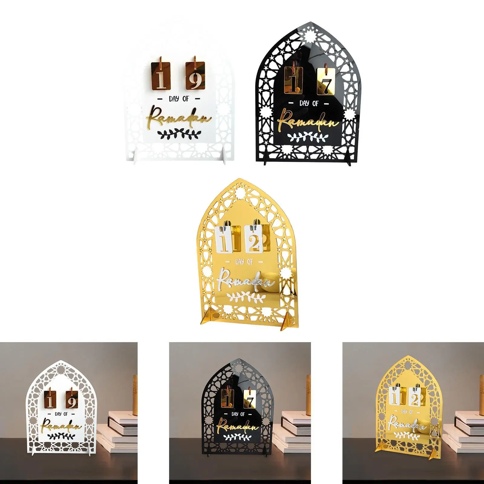 Calendário do Advento do Ramadã Mubarak 7,8 x 5,9 polegadas para reunião familiar leve