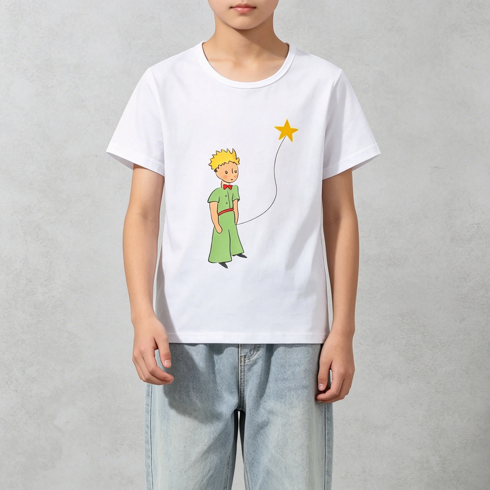 

Men T Shirt Women Tee Boys Girls Top Adults Children Parent Child Cotton kid Tshirts Little Prince Cartoon Print Cute Casual