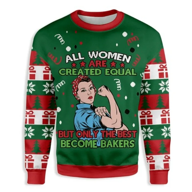 Suéter de Navidad de Año Nuevo para hombre, jersey de cuello redondo divertido con diseño de Papá Noel, sin botones, para vacaciones, 2026