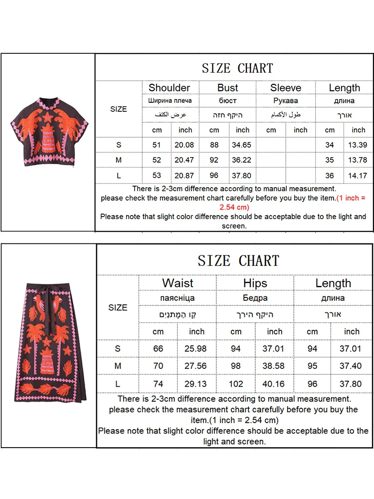 TRAF 2024 Summer Vintage Printed Long Dress Suits Chic Round Neck Sleeveless Crop Tops High Waist Loose Dresses Set Lady Outfits