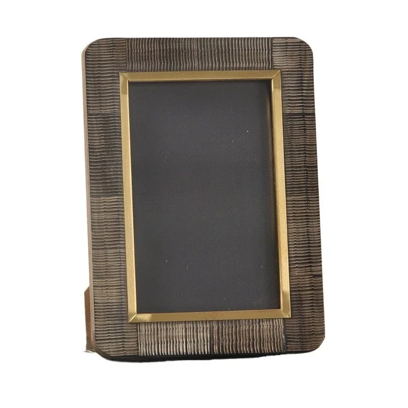 

Italian light luxury beef bone, brass photo frame imported from India, modern home soft decoration accessories